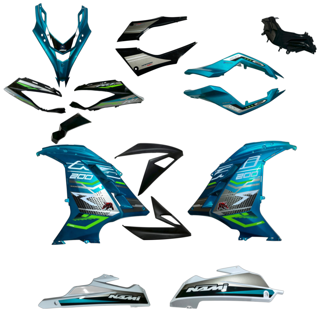KIT CARENADO COMPLETO BULER R7 200 - CELESTE