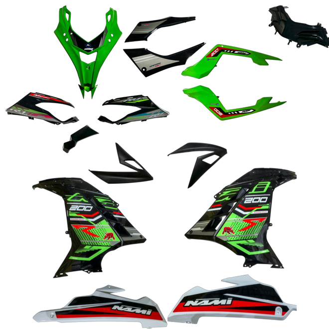 KIT CARENADO COMPLETO BULER R7 200 - VERDE
