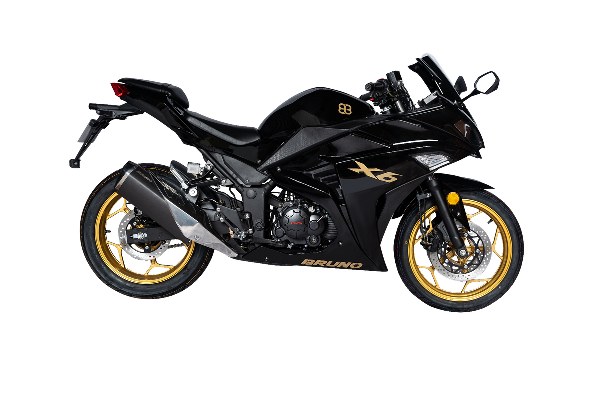 Motocicleta Bruno X6, vista lateral